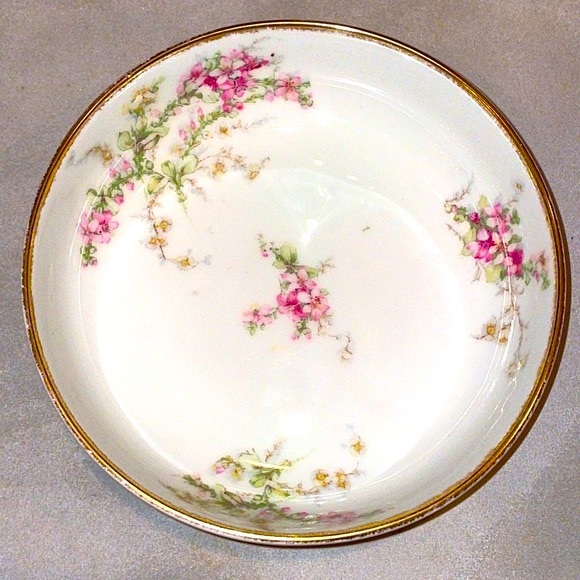 Limoges France Antique Three Footed Elite Works Floral Bowl EUC - Picture 3 of 7